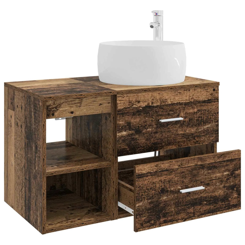 Set di mobili per il bagno 2 pz Legno antico 3403926