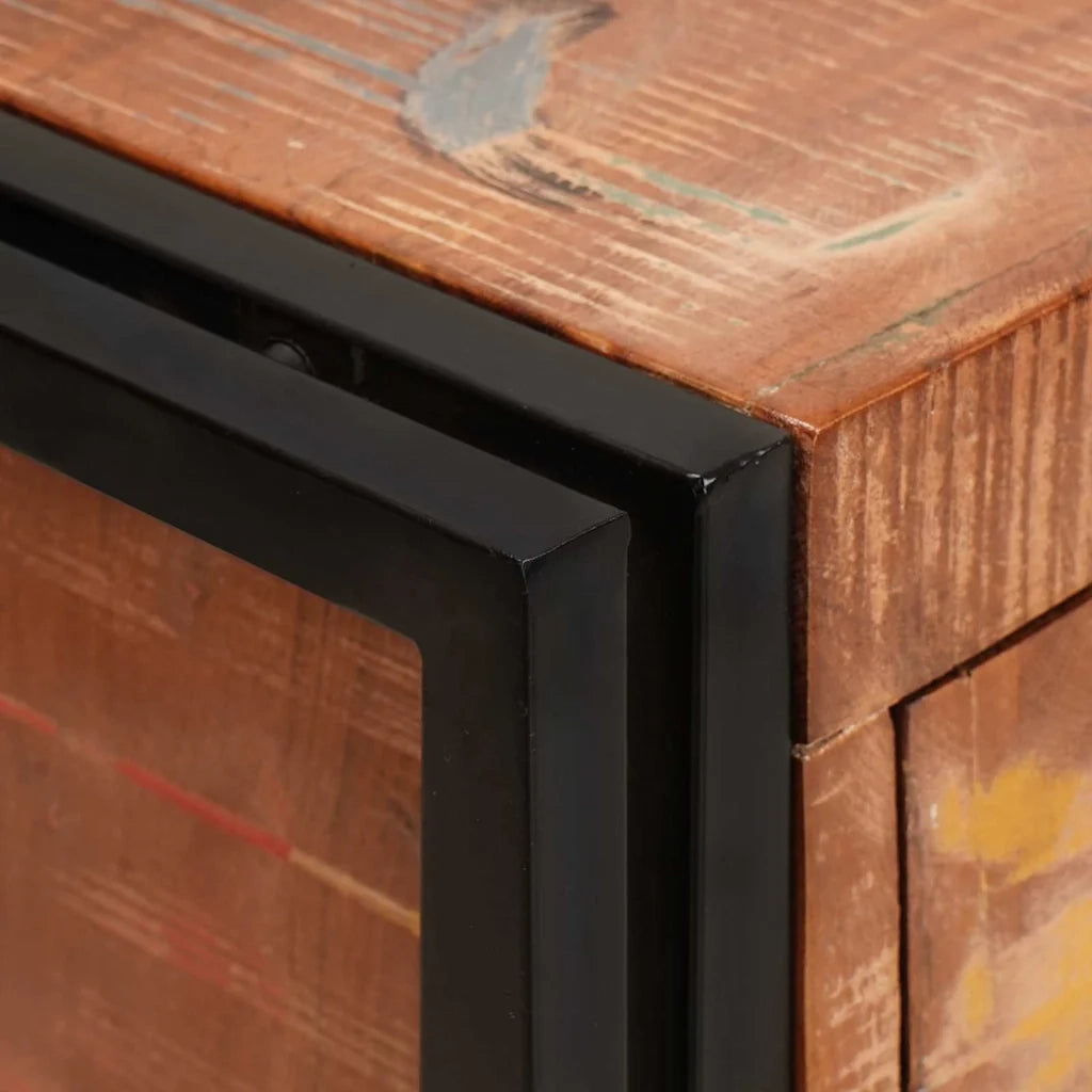Credenza con porte Marrone Legno Recuperato Massello e Metallo 4104750