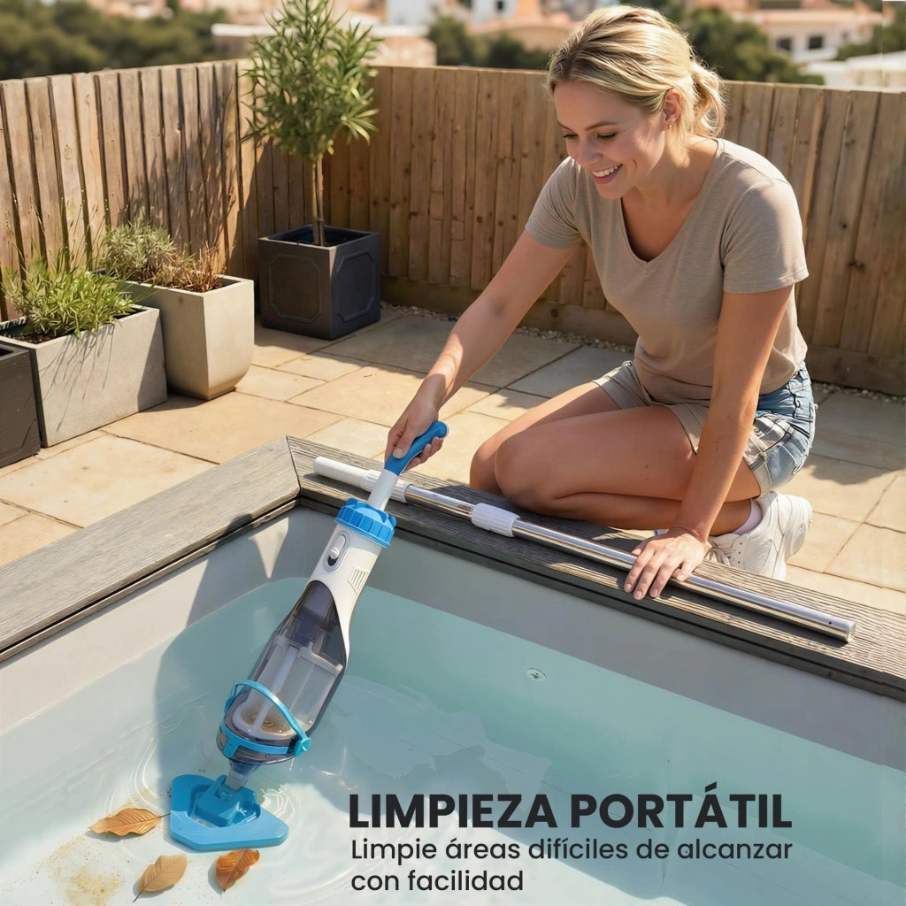 Pulitore Piscina Manuale con Cepillo e Asta Regolabile 63-150 cm ¨C zephmum ¨C Blu