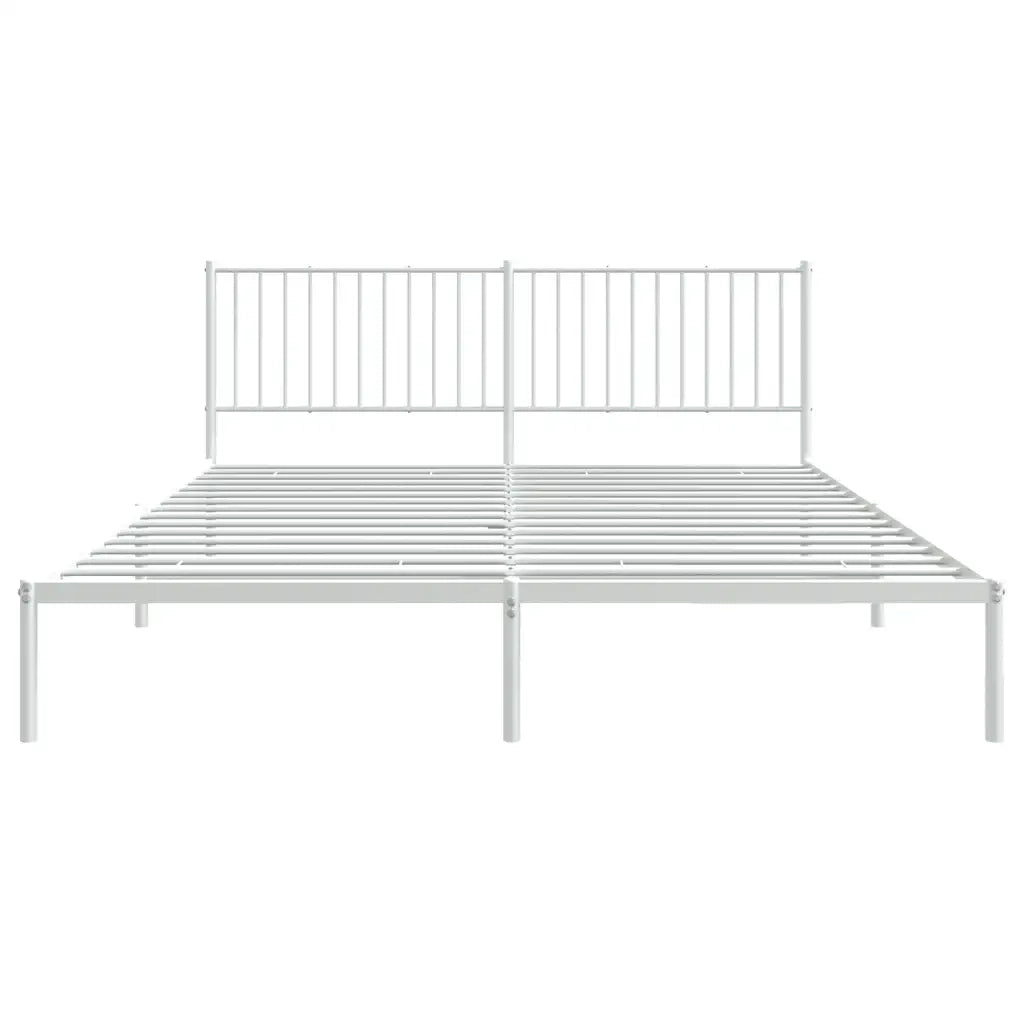 Giroletto con Testiera-Struttura Letto con testiera Metallo Bianco 183x213 cm 273069