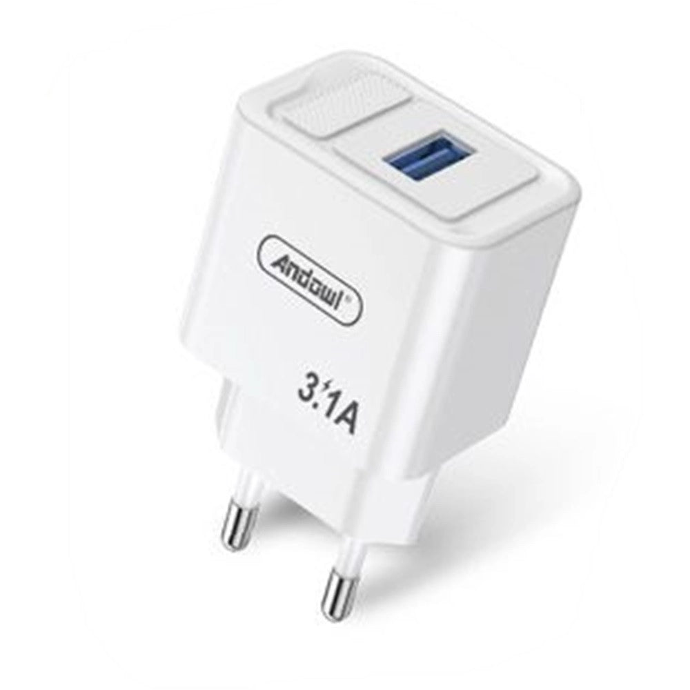 Trade Shop - Caricabatterie Caricatore Da Parete Con Porta Usb Q-cd62 Ricarica Rapida Sicura 3.1a -