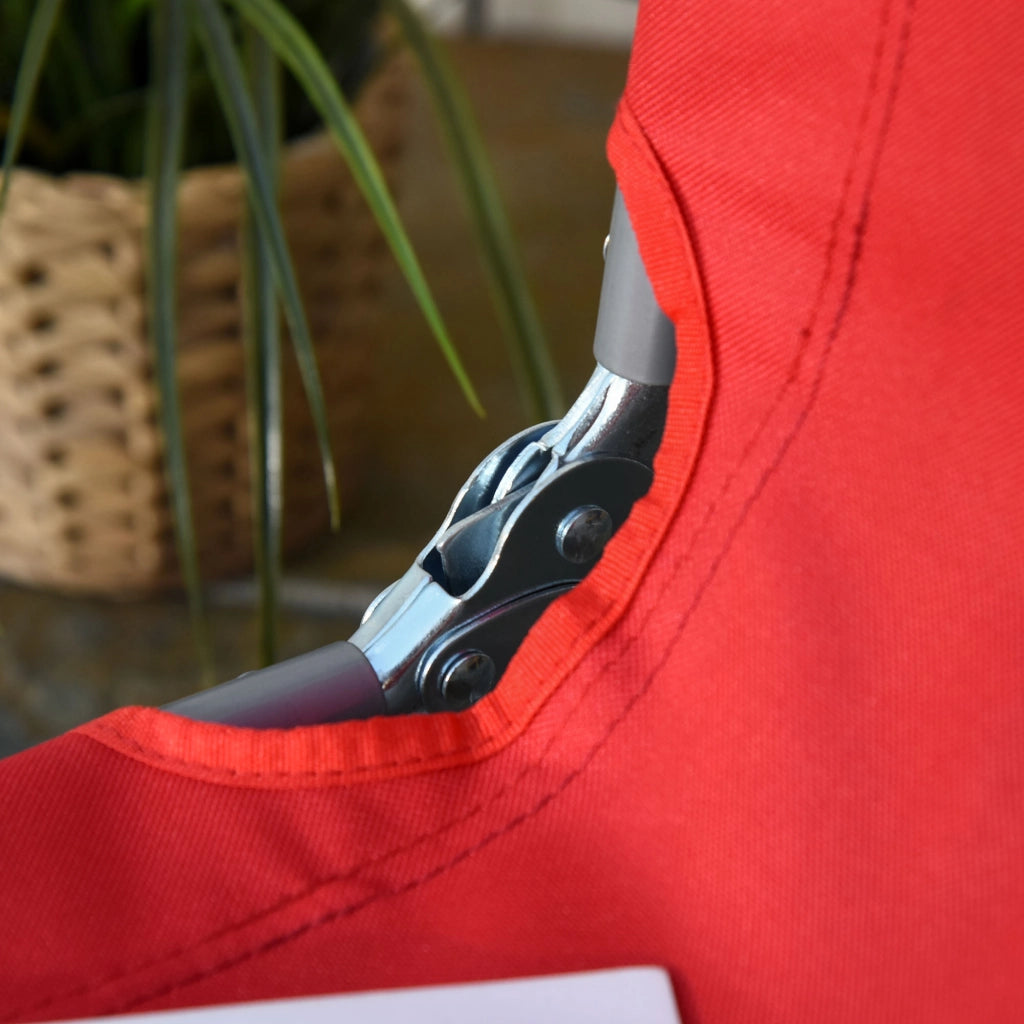 Lettino Prendisole Pieghevole 187x55x24 cm con Schienale Reclinabile su 5 Livelli in Tessuto Oxford Rosso