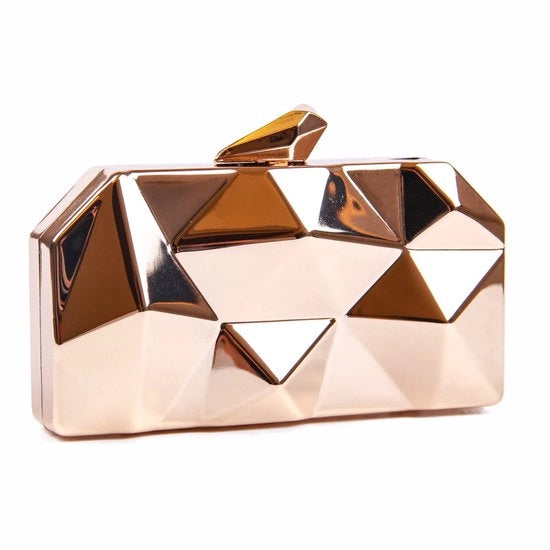 Borse Geometriche da Sera per Donna con Metallo, Piccole Borse da Sera con Spalla, Clutch in Scatola