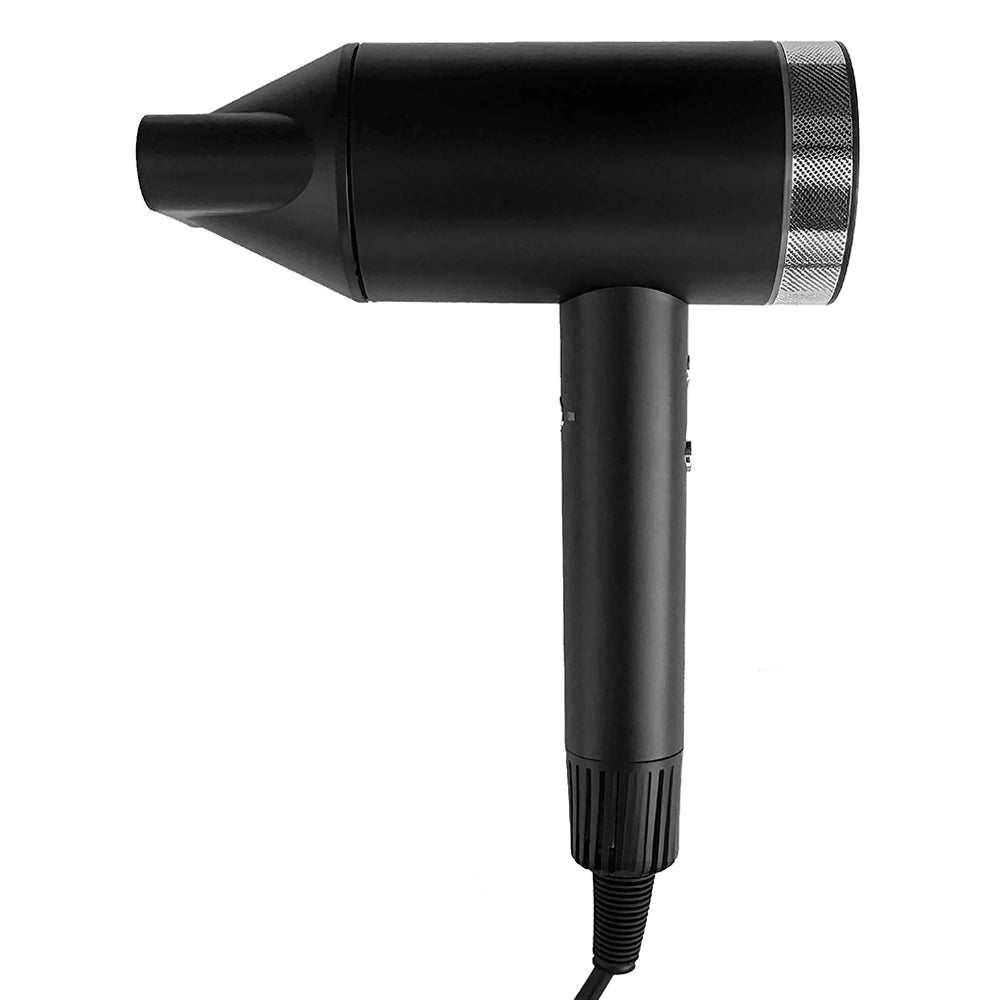 Asciugacapelli Nero con motore brushless con base murale e tasto a rilascio