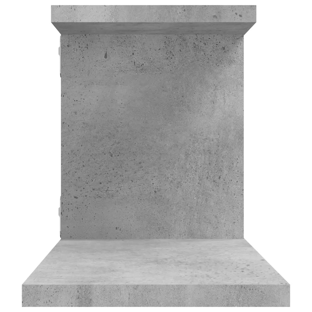 Scaffale TV Parete-Mensole a Muro Grigio Cemento 125x18x23cm Legno Multistrato