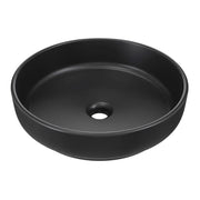 Lavabo da appoggio rotondo 40 cm in ceramica nera opaca