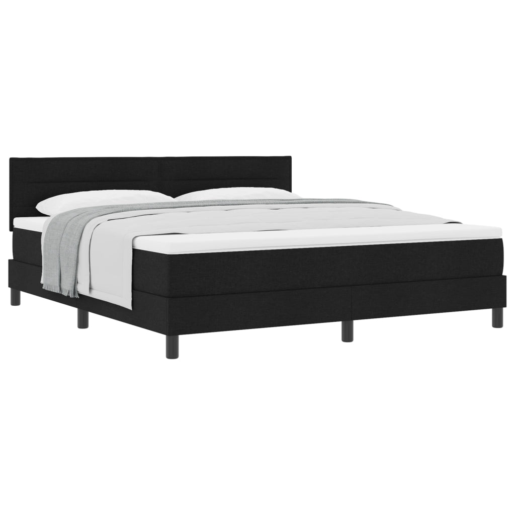 Letto a Molla con Materasso Nero 180x200 cm Tessuto