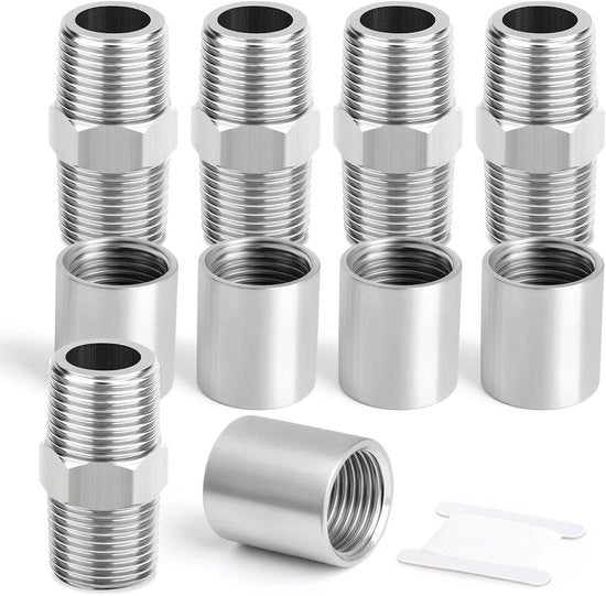 Connettori in acciaio inossidabile 10 pezzi, Adattatore a vite, Valvola, Tubo BSP maschio 1/4 x 1/4, Tubo BSP femmina 1/4 x 1/4, Materiale resistente