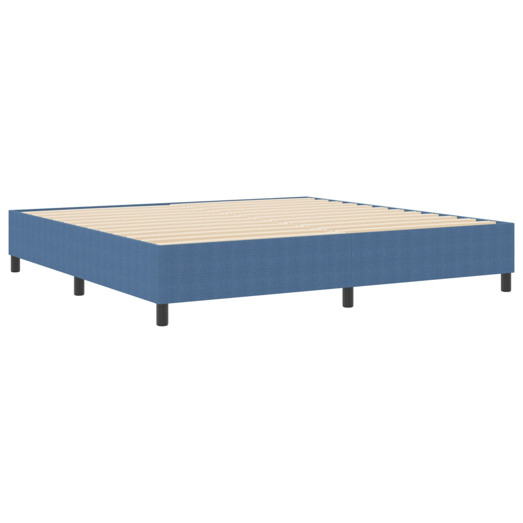 Letto Box Spring Blu 200x200 cm Tessuto a Cordonetto