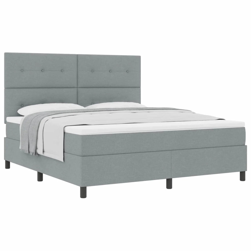 Letto a molle con materasso Grigio chiaro 180 x 200 cm Tessuto 3339406