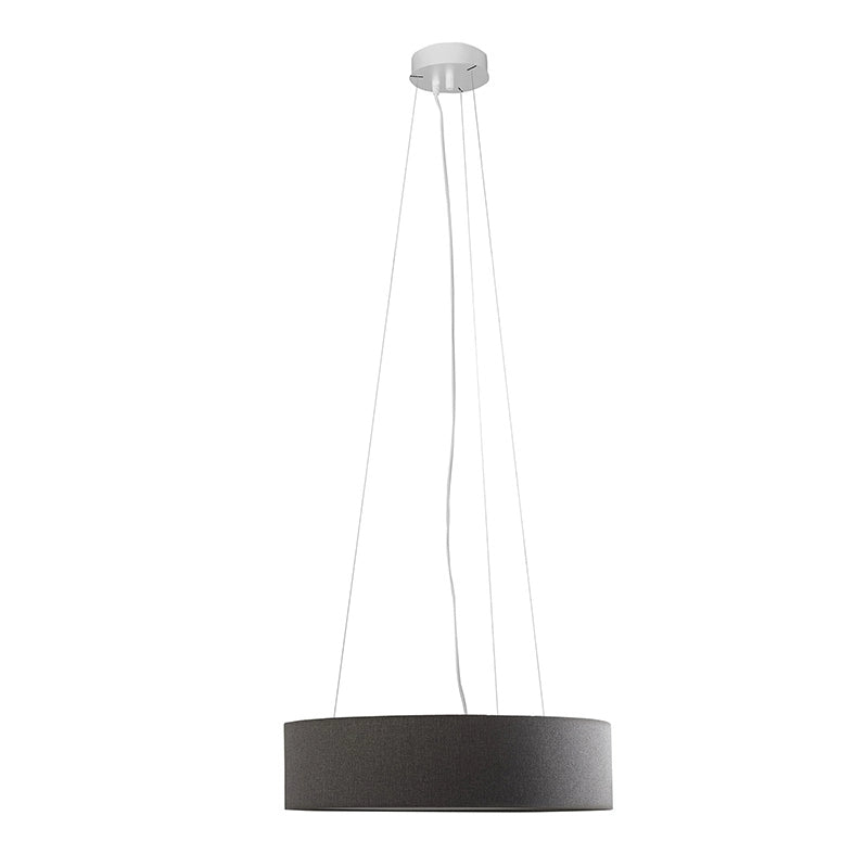 Lampada a Sospensione Rossini con Paralume Cilindrico Antracite - Struttura in Metallo Bianco - Attacco E27, Potenza 75W, IP20, Ø 58 x 15 x 150 cm