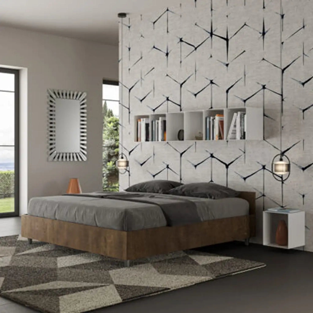 Letto matrimoniale senza rete 160x190 noce Nuamo