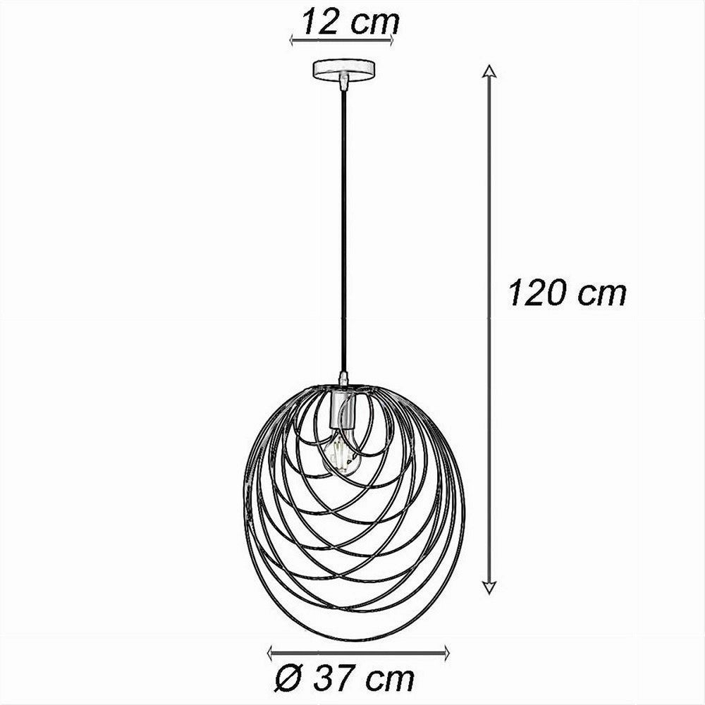 Trade Shop - Lampadario A Sospensione Nero E27 Lampada Geometrica Da Soffitto Decorativa B86 -
