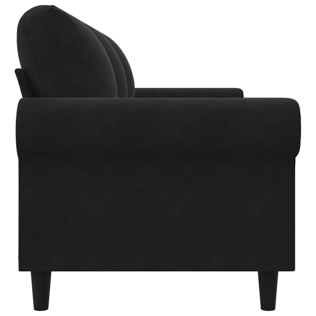 Divano a 3 Posti-Sofa 3 Posti Nero 180 cm in Velluto 473242