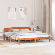 Struttura del letto-Giroletto Marrone cerato 200 x 200 cm Pino massello 958016
