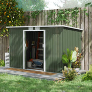 Casetta da giardino in acciaio verde chiaro 3,2 m²
