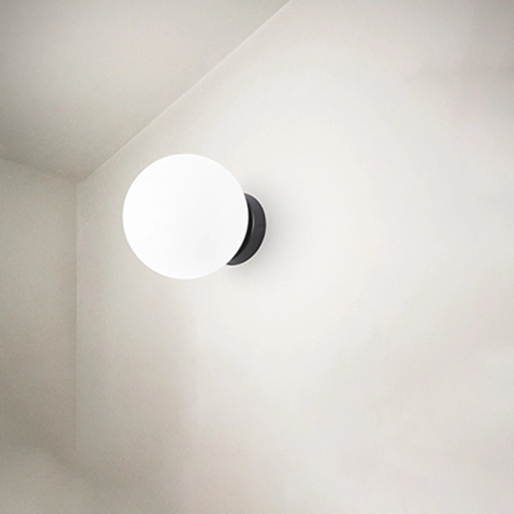 Applique Contemporanea Maga Metallo Nero Vetro 1 Luce E14