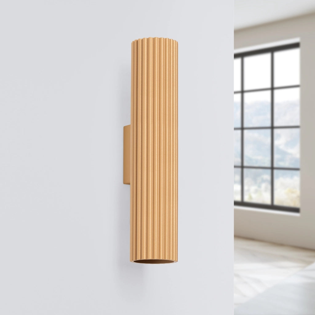 Applique moderna oro tubo rigato 30cm 2xGU10 GRAVIO
