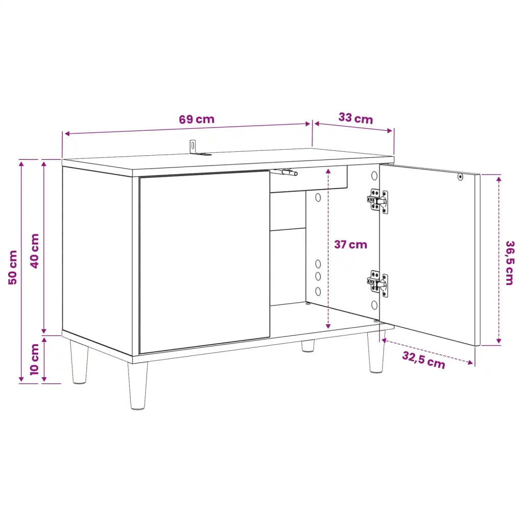 Mobile TV GOTHA 69 x 33 x 50 cm Sonoma Legno ingegnerizzato 8007008
