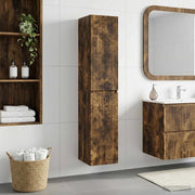 Mobiletto da Bagno a Muro Rovere Fumo 33 x 34,5 x 160 cm