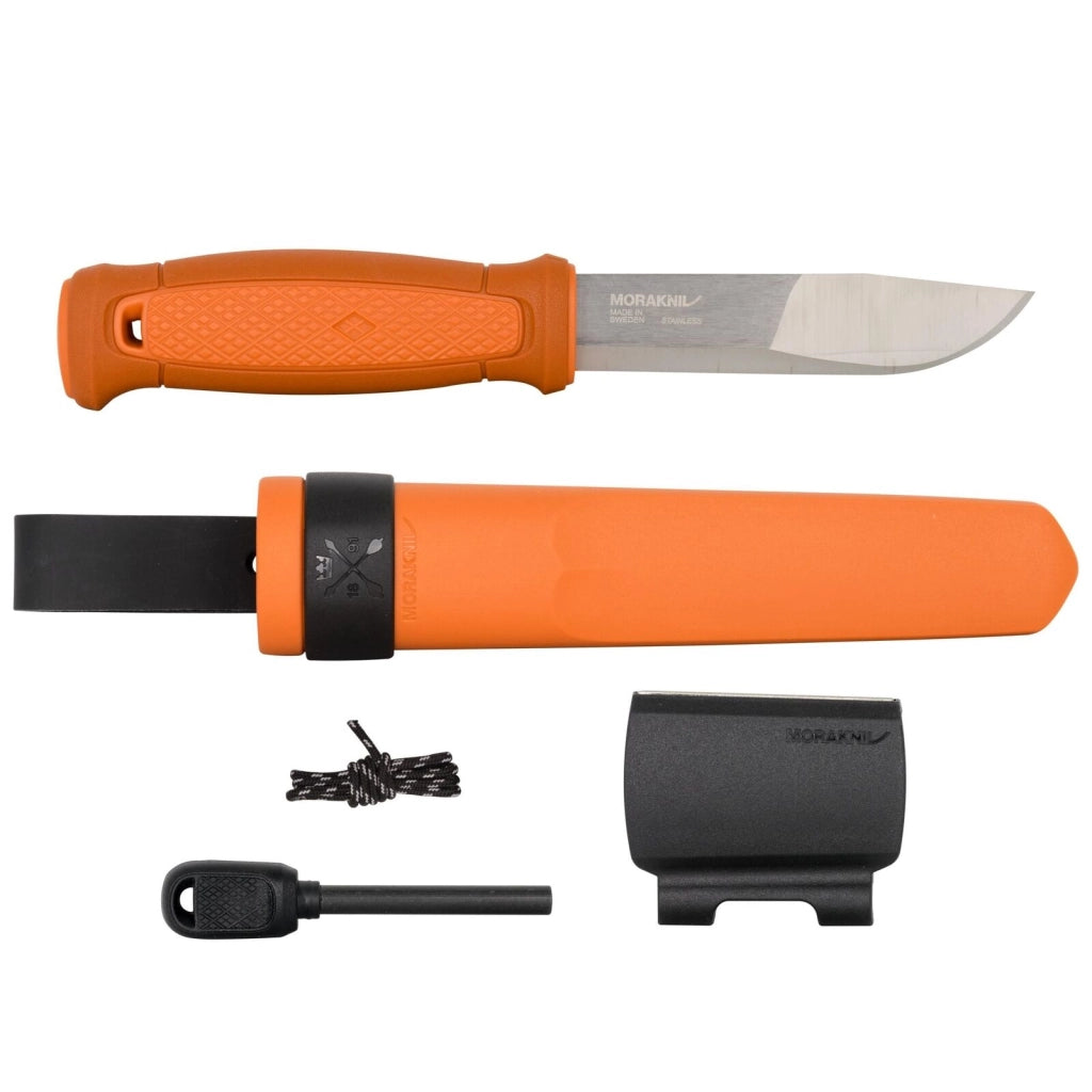 Morakniv 13913 Kansbol Coltello Lama Fissa in Acciaio Sandvik 12C27 con Kit Survival Manico in Gomma TPE Fodero in Plastica colore Arancione