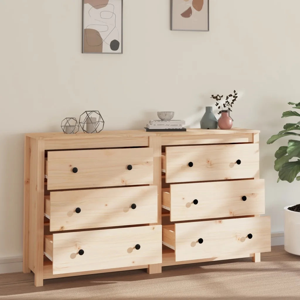 Credenza 140x35x80 cm in Legno Massello di Pino 3114079