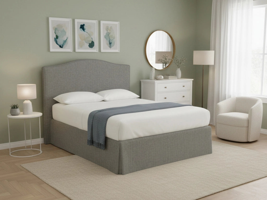 Eccles, Letto Singolo Sfoderabile Made in Italy, Grigio Cenere