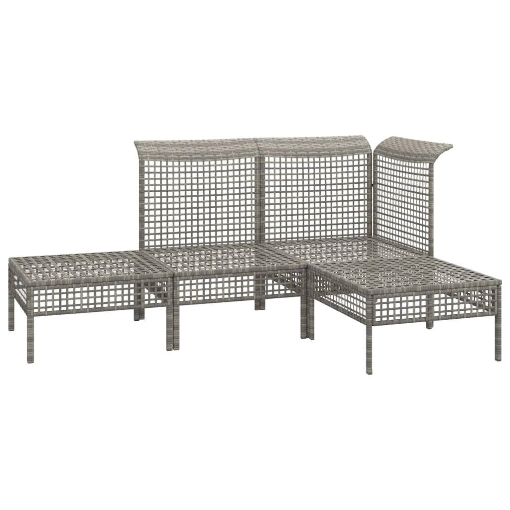 Set di mobili da giardino mobili da esterno 4 pezzi con cuscini resina intrecciata grigia 02_0016144