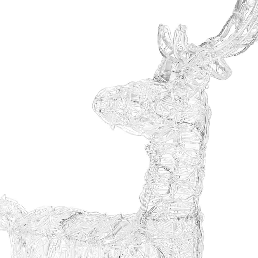 Slitta e Renne Natalizie 3D Luminose 240 LED Bianco Caldo per Esterno a batterie