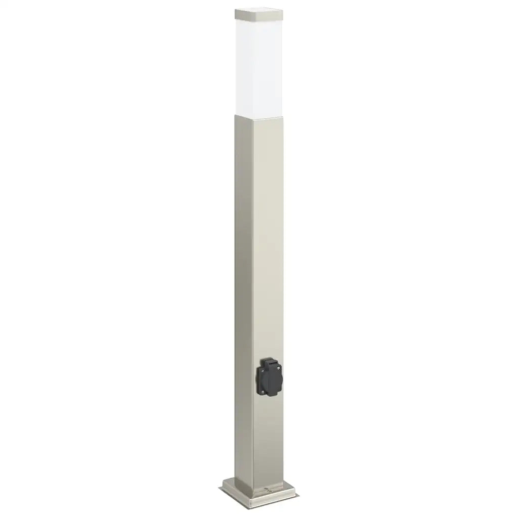 Lampioni a colonnina con presa elettrica 3 pz 80 cm Acciaio Inox IP44 4006062
