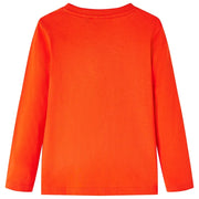 Maglietta da Bambino Maniche Lunghe Arancione Brillante 128 12807