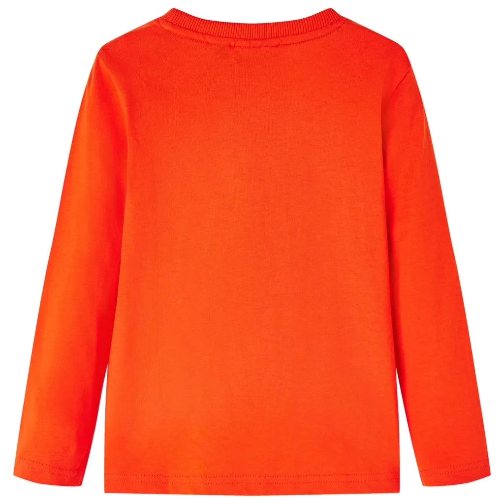Maglietta da Bambino Maniche Lunghe Arancione Brillante 128 12807