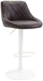 Sgabello Lazio in similpelle marrone,bianco
