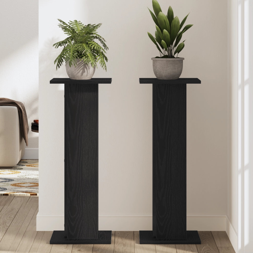 Porta piante 2 pz Quercia nera 30x30x80 cm Legno ingegnerizzato