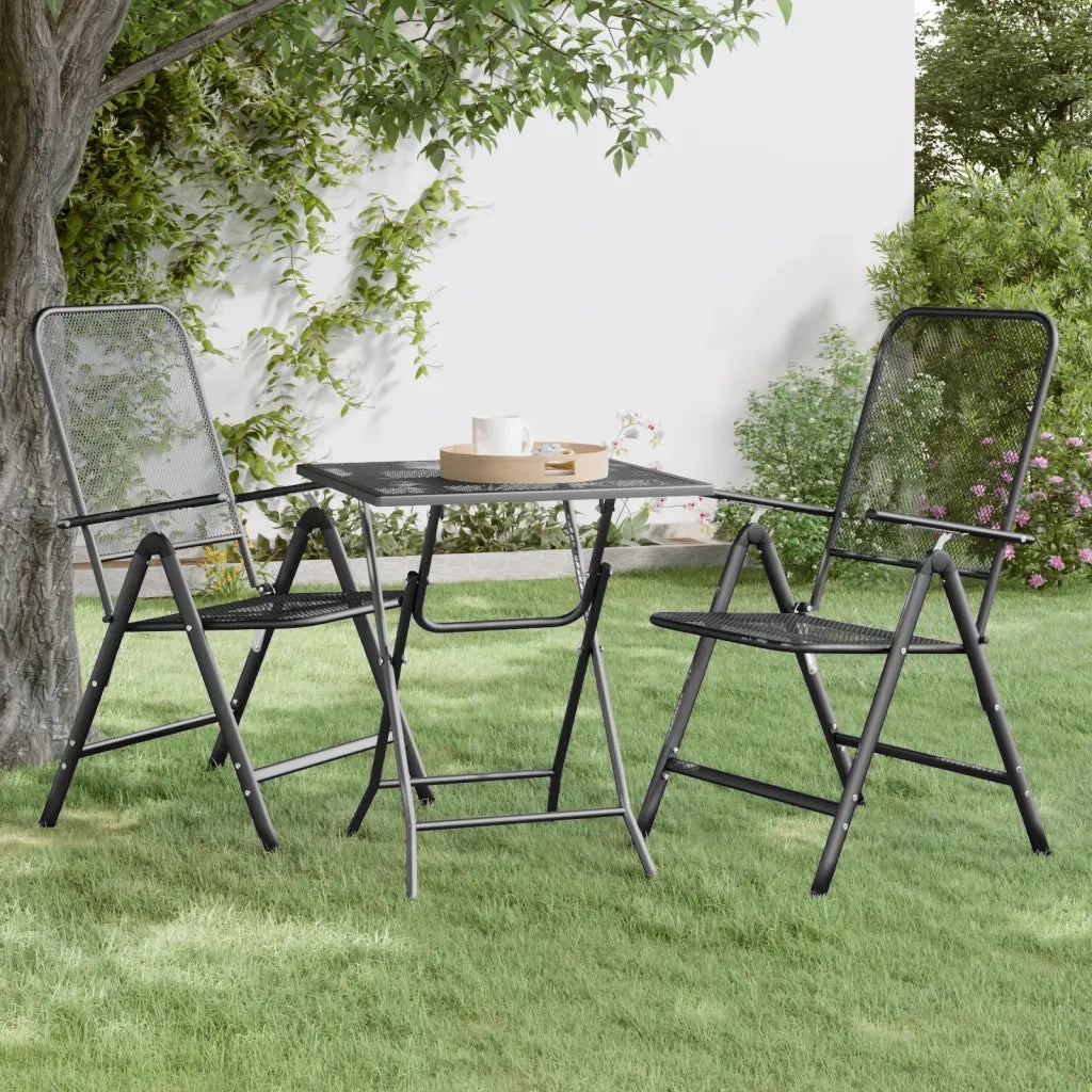 Tavolo da Giardino 60x60x72 cm Rete Metallica Espansa Antracite cod mxl 34324