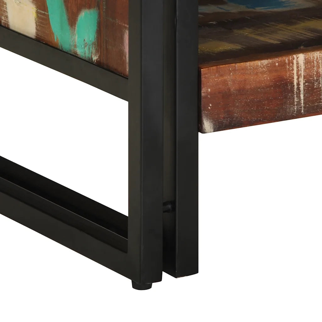 Tavolino Salotto-Tavolino da soggiorno-Tavolo Multicolore 70x50x38cm Legno Massello Recupero 984785