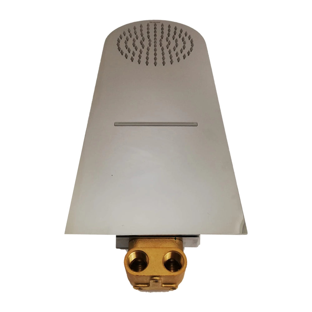 Wall kit a parete da incasso a muro acciaio inox + soffione doccia a parete acciaio inox punta tonda con cascata