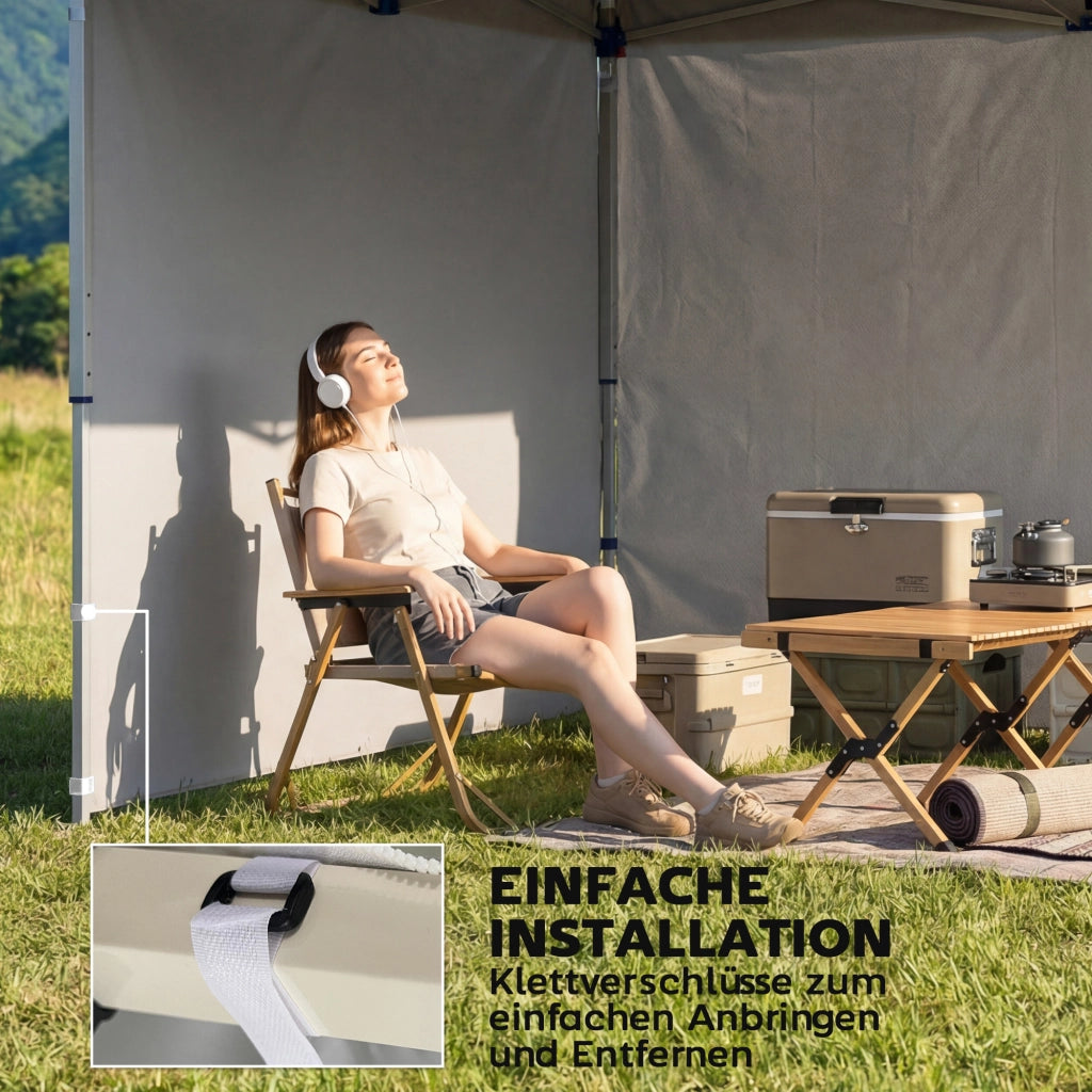 Set 3 Pezzi Fiancate con Cerniera per Gazebo 3x3 m ¨C zephmum ¨C Blu Scuro