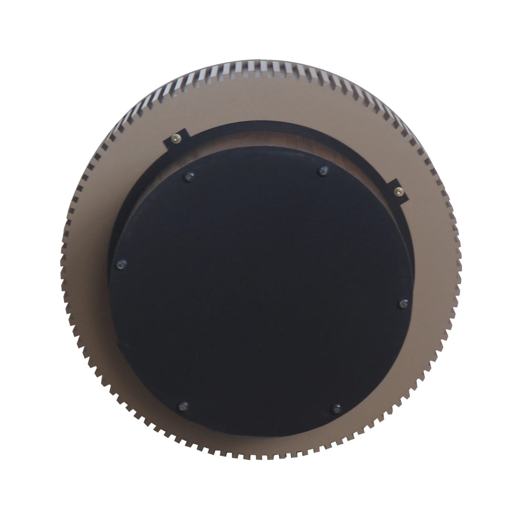 Tavolino rotondo contenitore effetto noce in MDF