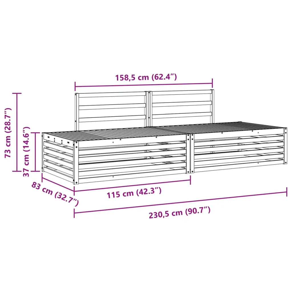 2 pz Set di divani da esterno Bianco 3391104