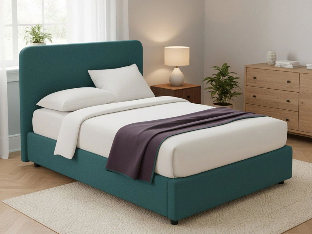 Wigan, Letto Matrimoniale Sfoderabile Made in Italy, Verde Petrolio