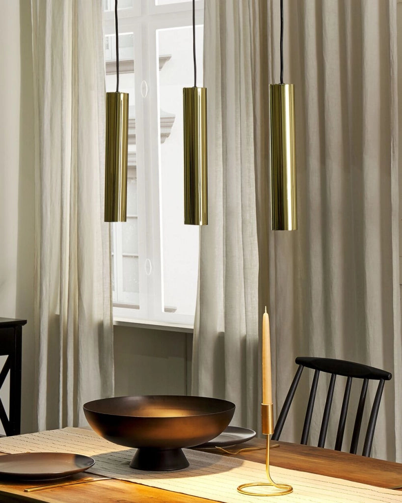 Lampada a sospensione moderna metallo ottone e nero paralumi rotondi a 3 fuochi 97 cm soggiorno cucina sala da pranzo camera da letto