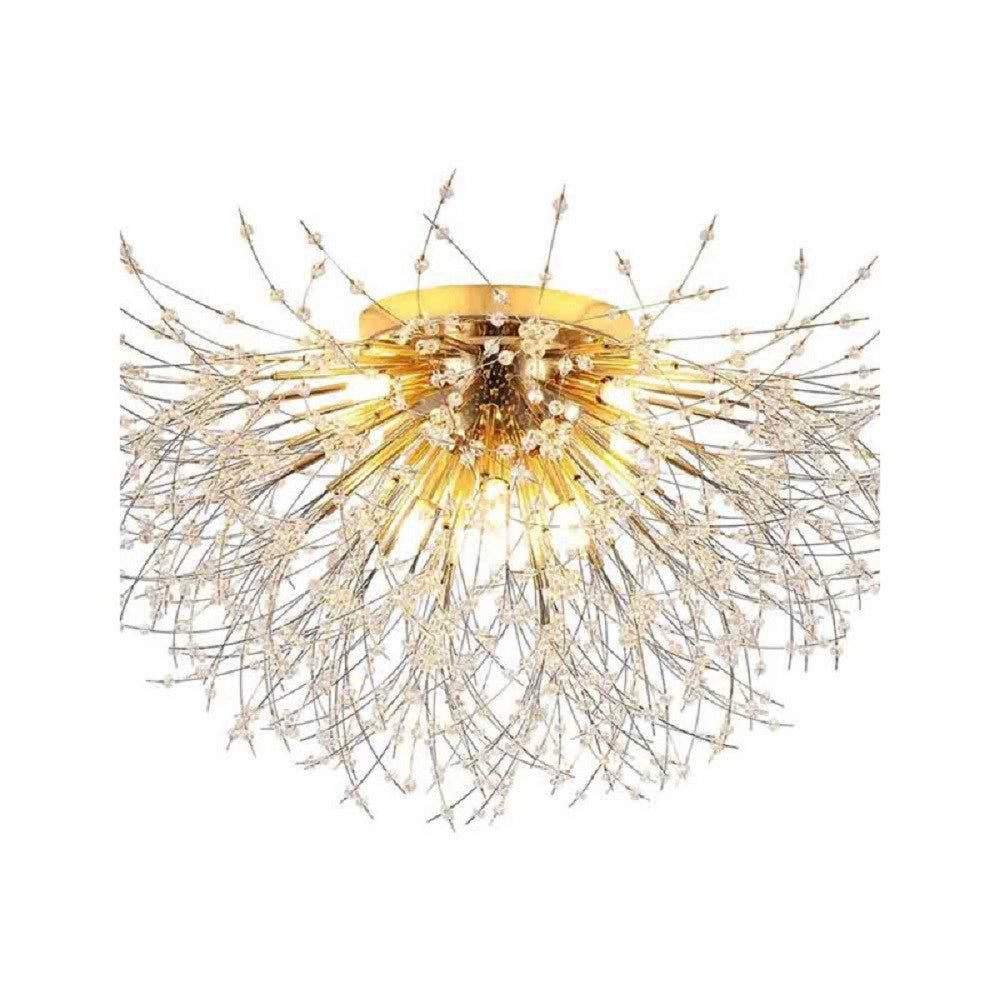 Trade Shop - Lampadario Soffitto Plafoniera Oro Moderna Cristalli Fuochi D'artificio G9 Pn-13 -