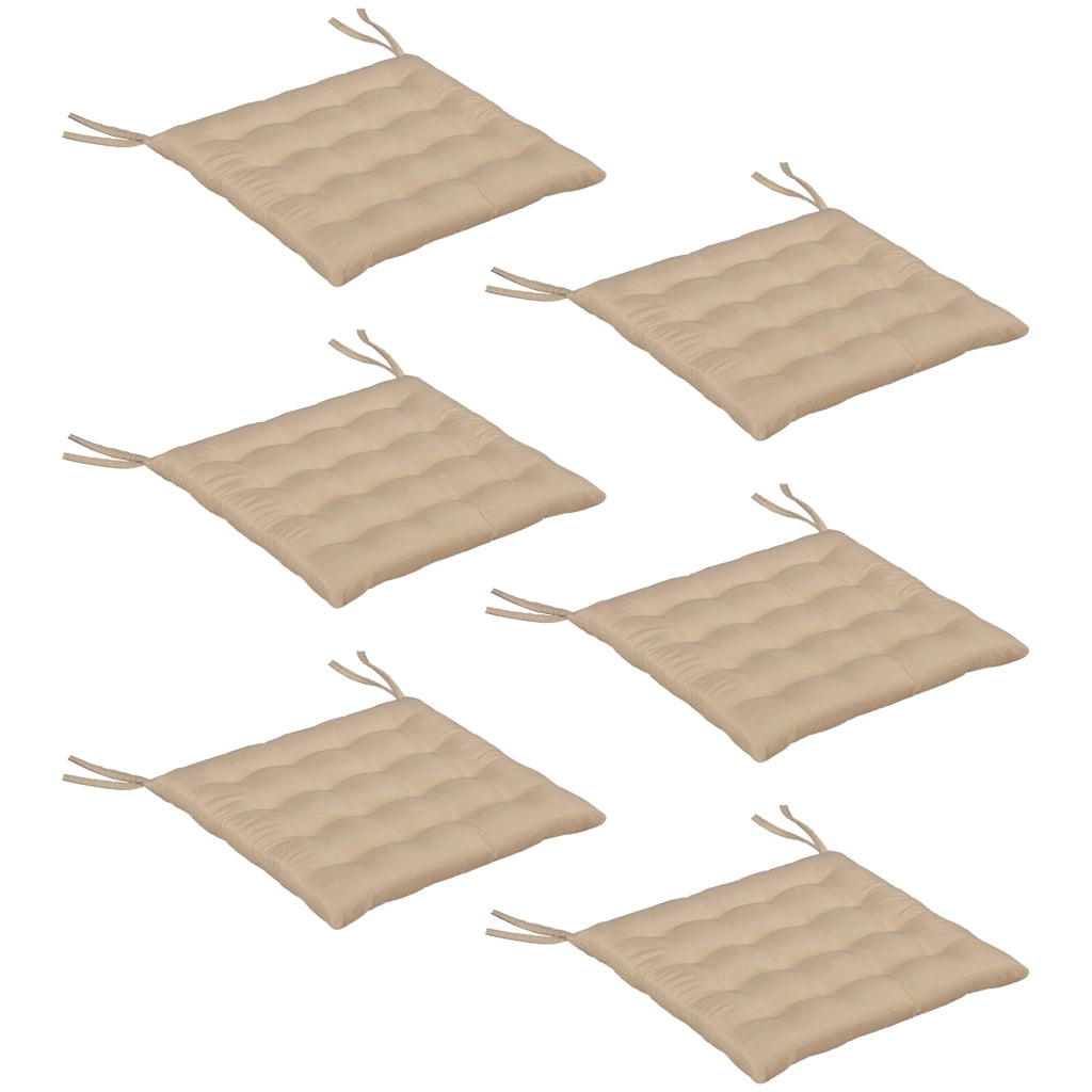 Set di 6 Cuscini per Sedie da Giardino ¨C zephmum ¨C Grigio, Polipropilene, 40x40 cm