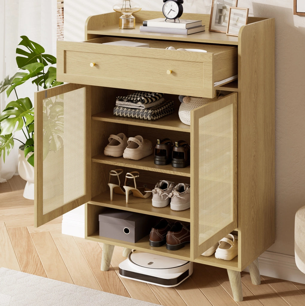 Mobile contenitore con 2 ante e cassetto, rovere chiaro, 80 × 105 × 35 cm