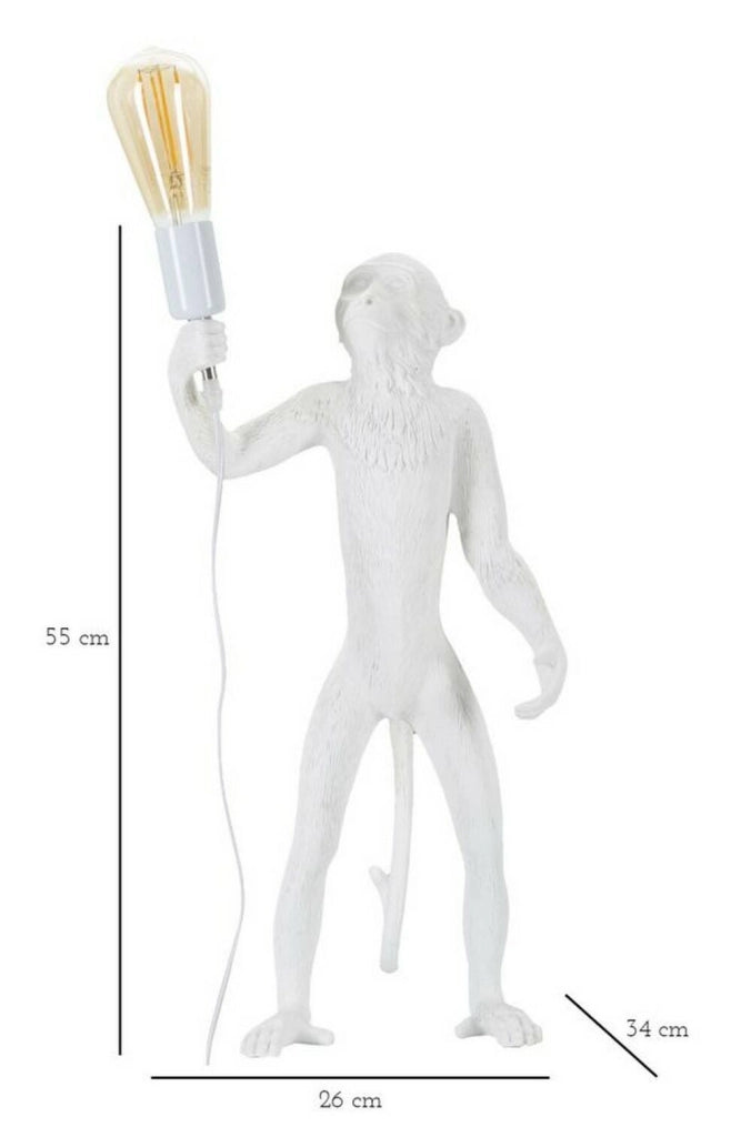 Lampada da tavolo Piet, Luce da scrivania, Luminaria da ufficio, Lampada da lavoro, 26x34 h55 cm, Bianco