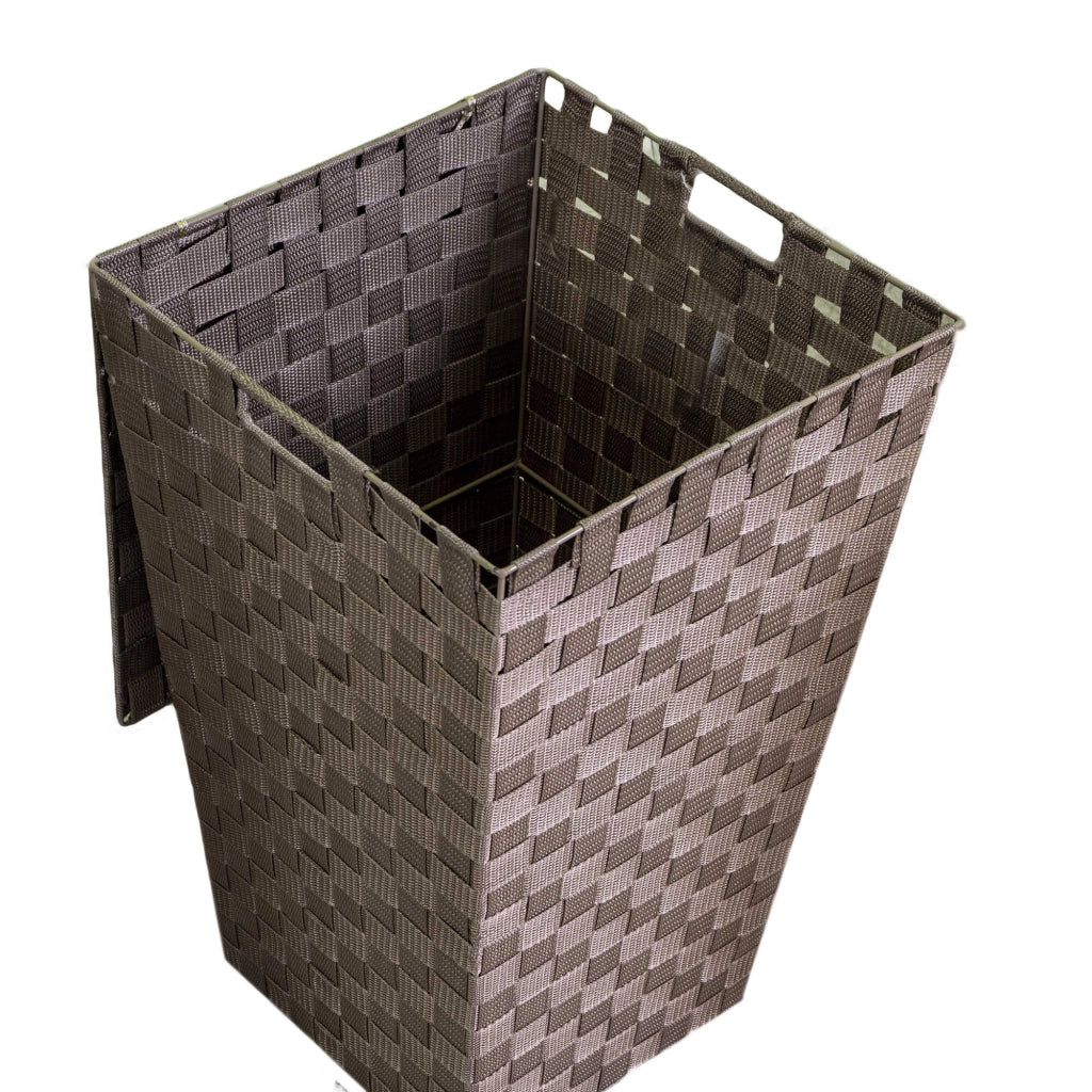 Cesto Portabiancheria in poliestere tortora quadro cm 33x33xh53