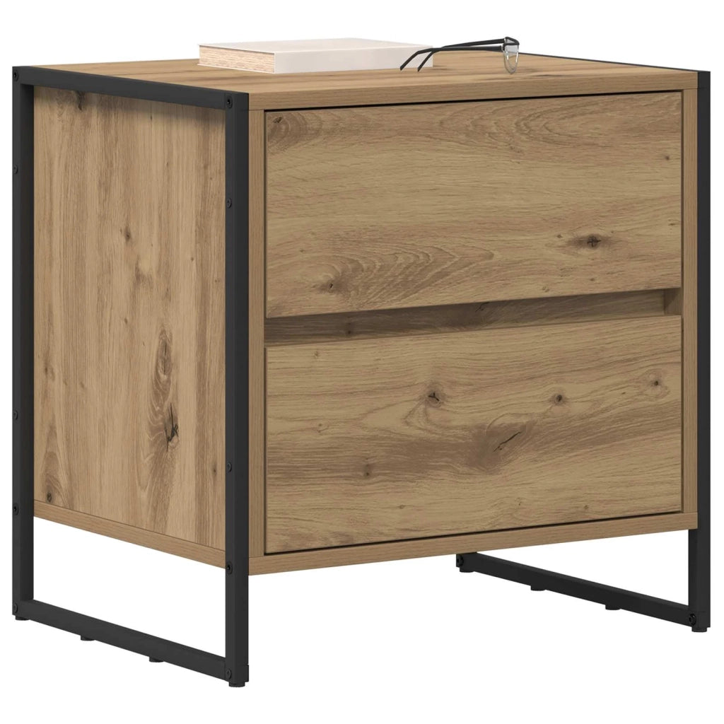 Comodino-Tavolino da notte Rovere Artigianale 50 x 39.5 x 50 cm Legno multistrato