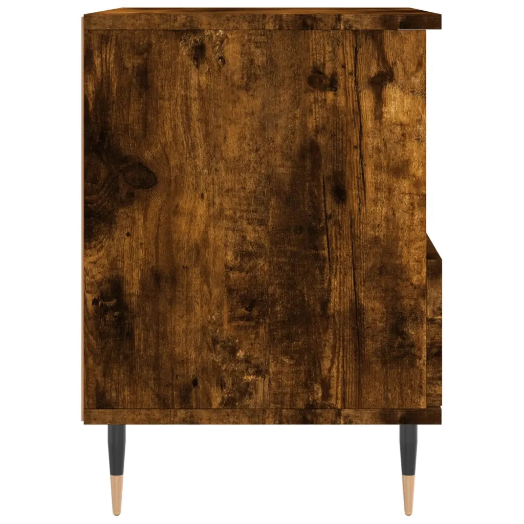 Comodino-Tavolino da notte Rovere Fumo 40x35x50 cm in Legno Multistrato 959887