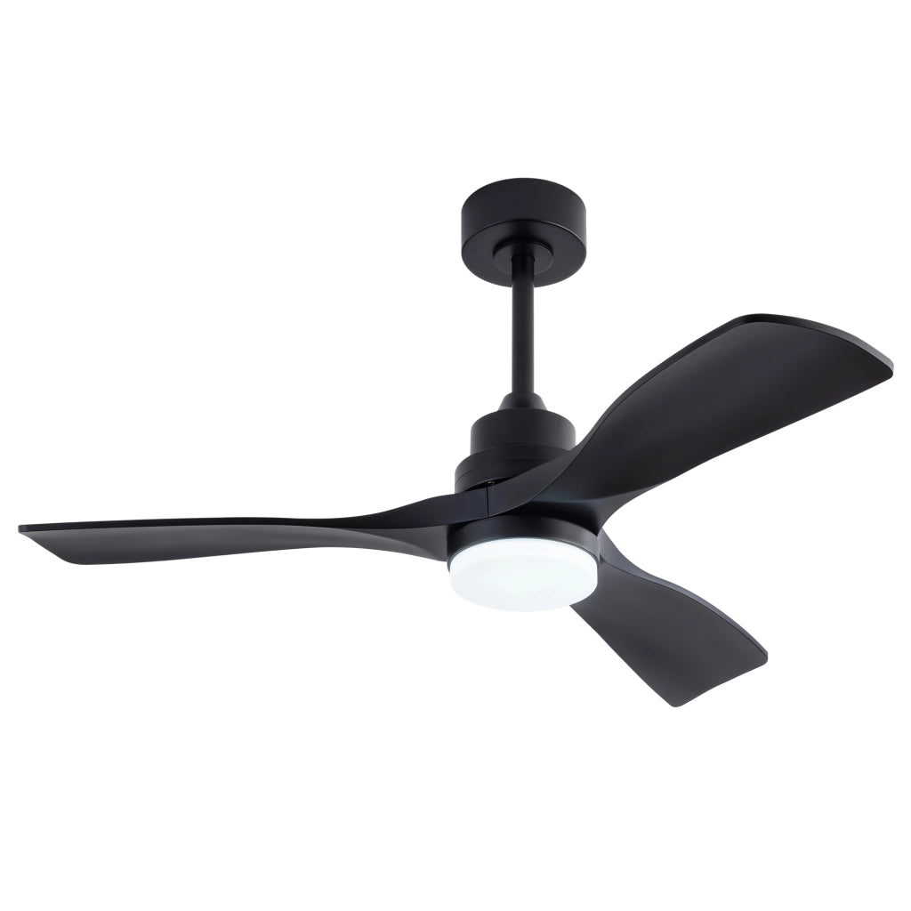 Ventilatore da soffitto 42 pollici con luce LED; telecomando e 3 pale ABS nere